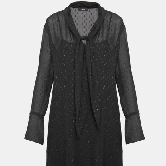 THEORY Metallic Silk Scarf Dress Size 10 BNWT - Picture 4 of 8